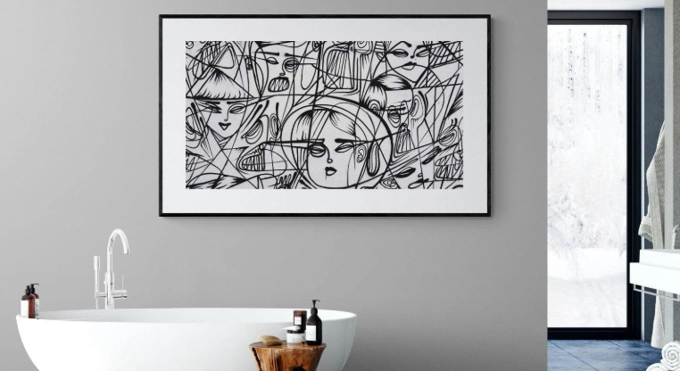 black metal wall art for bathroom