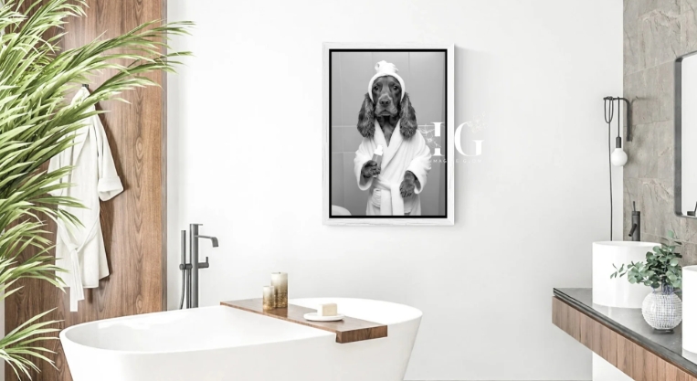 cute bathroom art