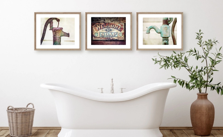 colorful bathroom art