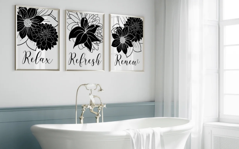 african american bathroom art