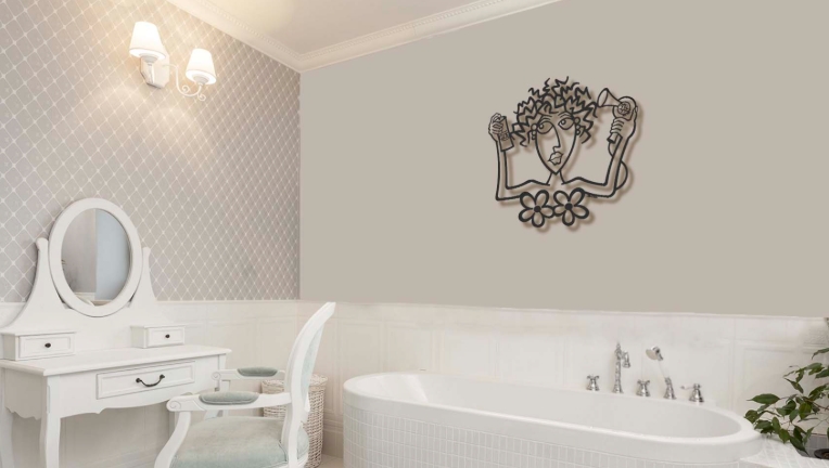 metal bathroom wall decor