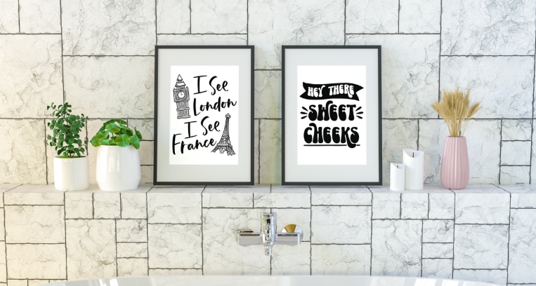 funny bathroom wall decor