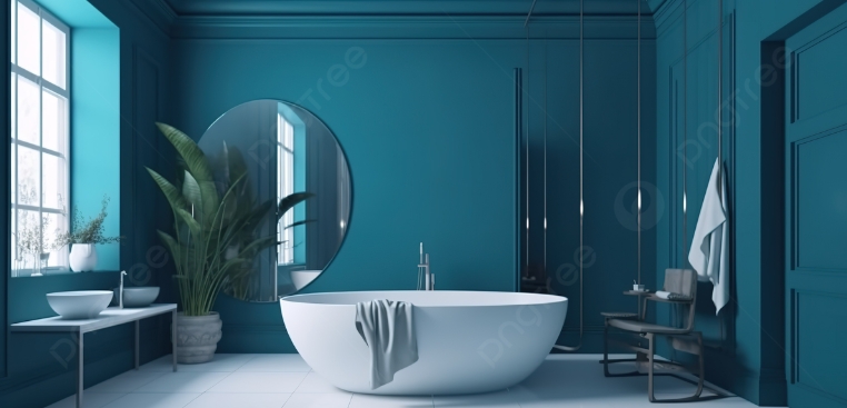blue bathroom wall decor