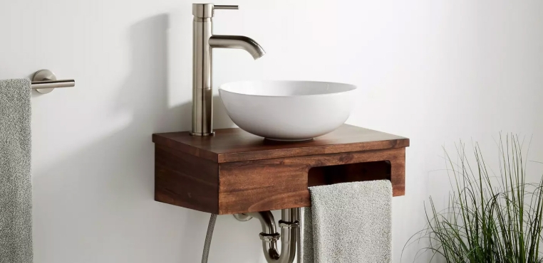 narrow floating vanity