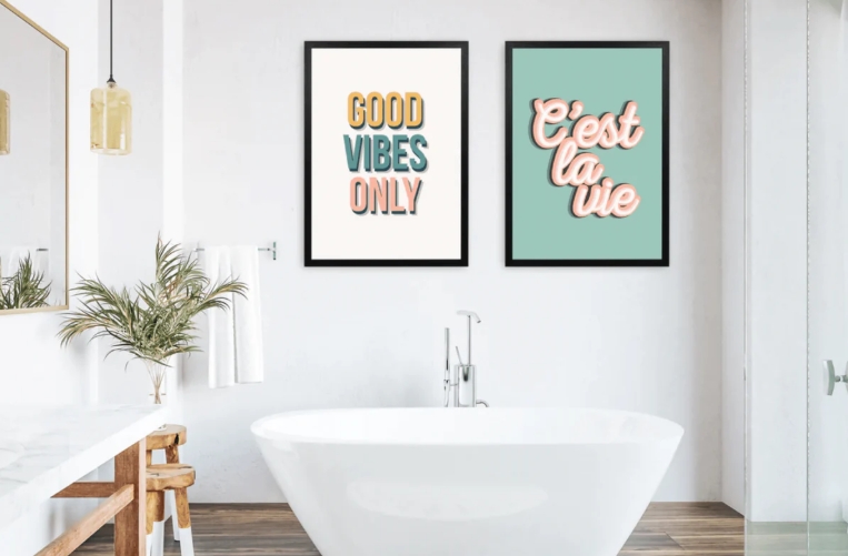 modern bathroom wall art