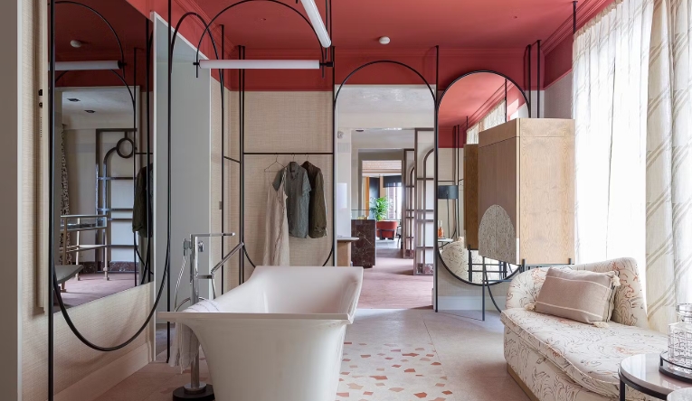 pink bathroom art