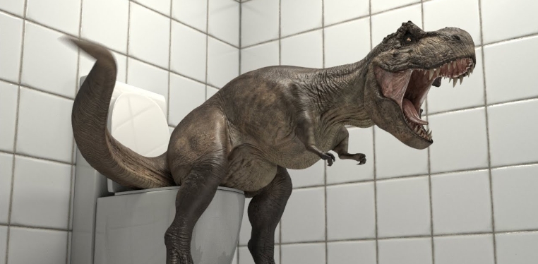 dinosaur bathroom art