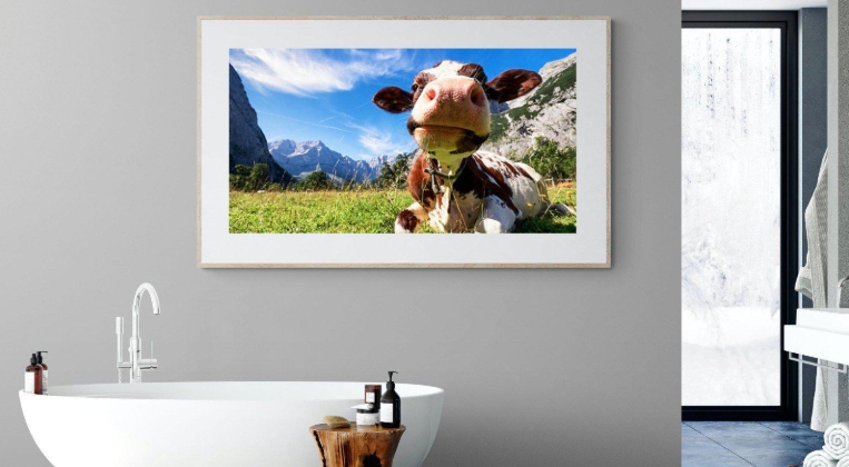 cow in bathtub wall art