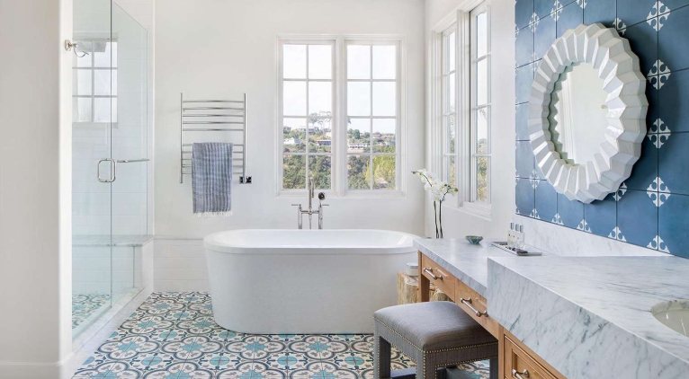 navy bathroom wall decor
