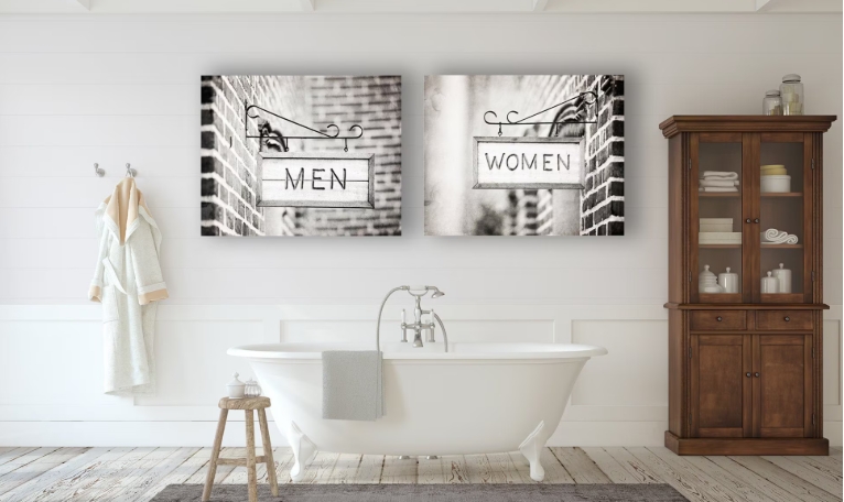 farmhouse bathroom walls