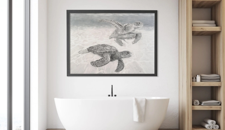 restroom wall art