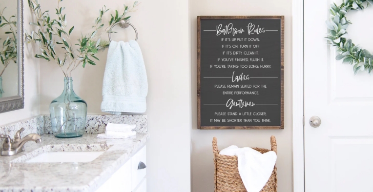 bathroom wall decor funny