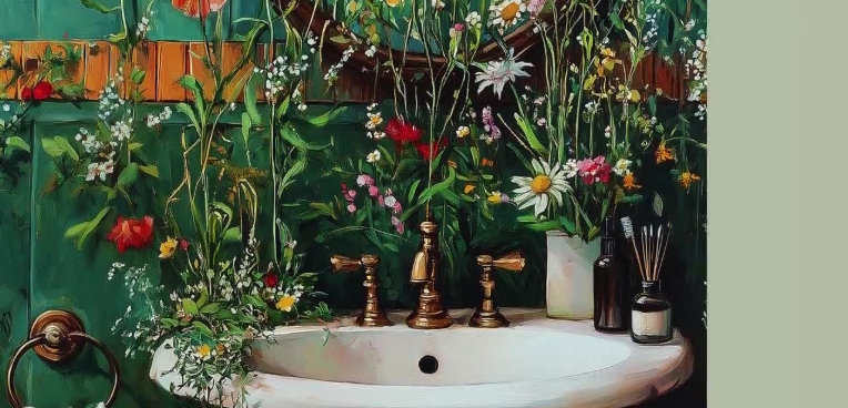 floral bathroom wall decor