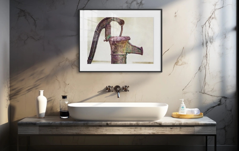 bathroom art green