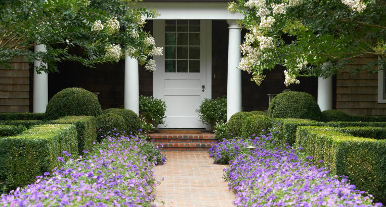 Front yard with DIY garden projects