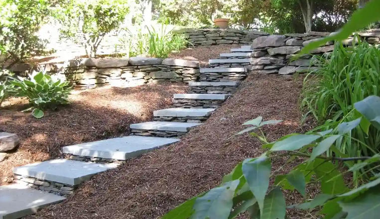 Front yard with mosaic pathway ideas