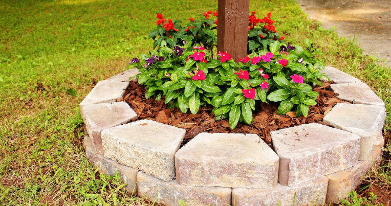 Front yard with charming mailbox designs