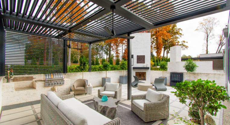 Front yard with pergola ideas
