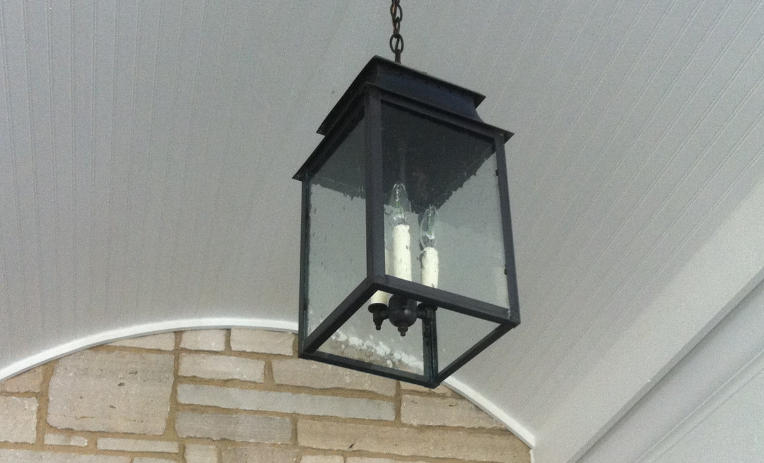 Front yard with hanging lanterns