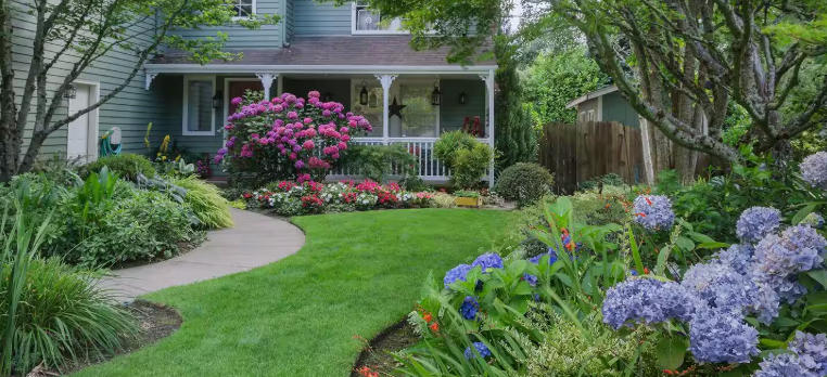 Front yard with playful kid-friendly designs