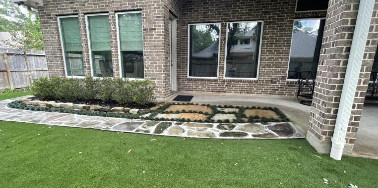Front yard with eco-friendly pavers