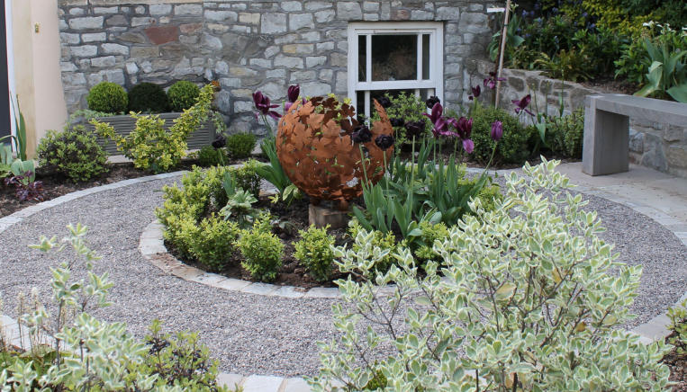Front yard with architectural plants