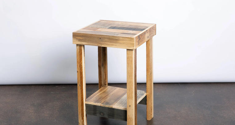 Outdoor Side Tables in Rustic Wood Style
