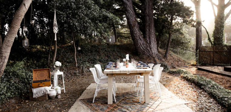 How to Create a Boho Outdoor Tea Corner