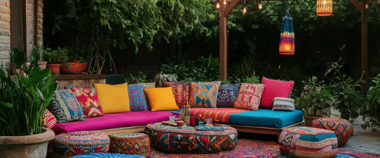 How to Use Colorful Textiles in Boho Outdoor Spaces