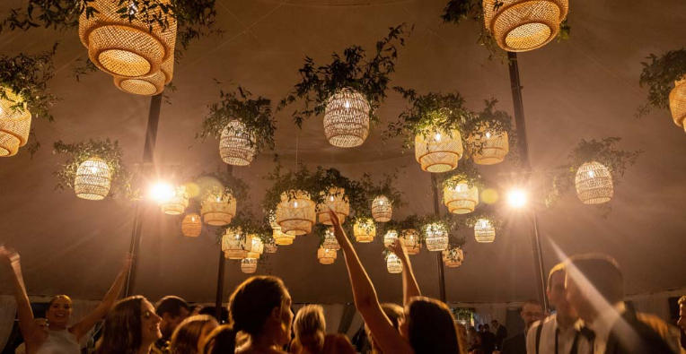 Outdoor Boho Decor Using Woven Lanterns