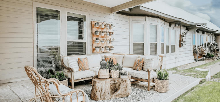 Boho Outdoor Decor with Soft Bohemian Lighting