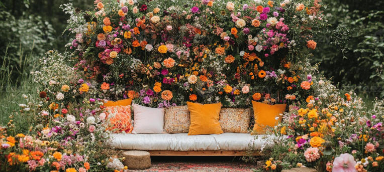 Boho Garden Decor with Wildflowers