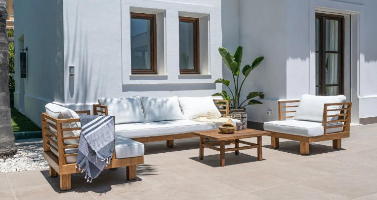 Boho Outdoor Decor with Layered Floor Seating