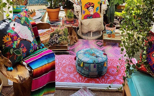 Boho Balcony Decor with Textured Cushions