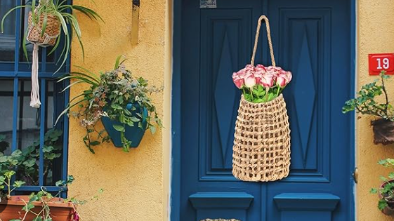Boho Garden Decor Using Decorative Baskets