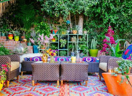 How to Style a Colorful Boho Outdoor Balcony