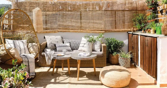 Boho Outdoor Decor with Low-Lounge Seating