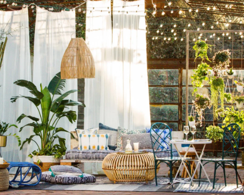 Boho-Inspired Outdoor Corner for Relaxation
