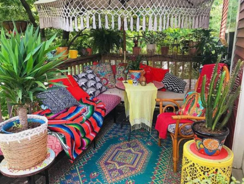 How to Use Patchwork Textiles in Boho Outdoor Design