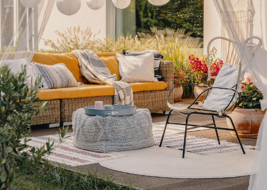 Boho Patio Decor with Bold Bohemian Colors