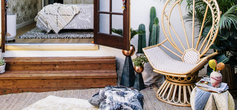 Boho Style Outdoor Decor with Soft Curves and Shapes