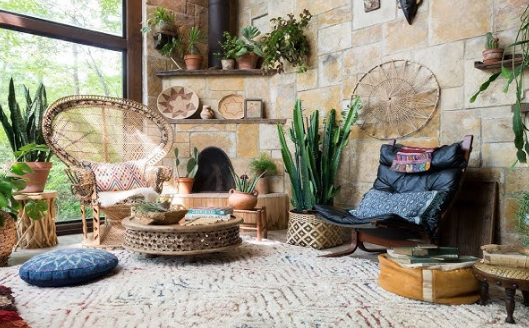 Natural Wood Elements for Boho Outdoor Design