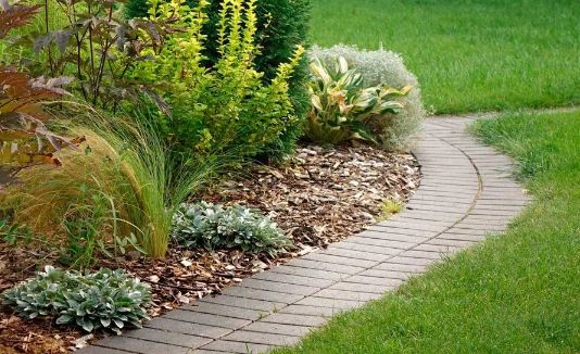 Spring Garden Ideas with Stone Pathways and Borders