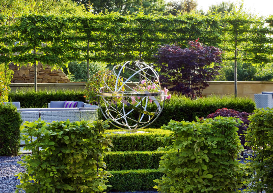 Spring Garden Ideas with Garden Sculpture Accents