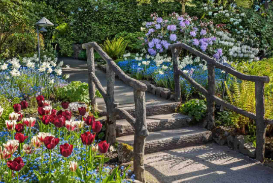 Spring Garden Ideas with Terraced Garden Landscapes